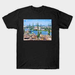 Cranes in Gdansk shipyard T-Shirt